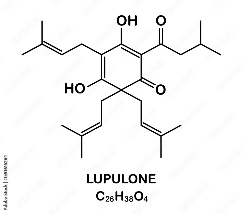 Obraz premium chemical structure of lupulone molecule