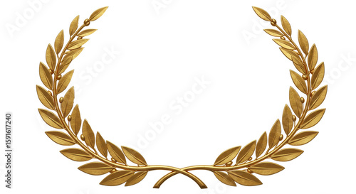 Golden Leaf Wreath Frame for Decoration or Award