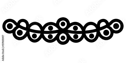 An intricately designed vector illustration showcases a delicate gothic-inspired lace divider in a captivating floating black aesthetic, perfect for adding elegance to designs.