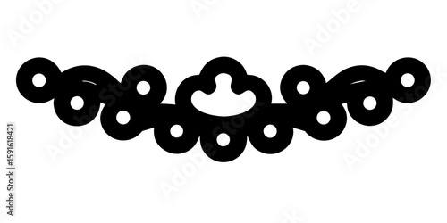 A vector artwork showcasing a delicate, gothic-inspired lace divider element in black, seemingly floating, perfect for adding elegance and a touch of darkness to your designs.