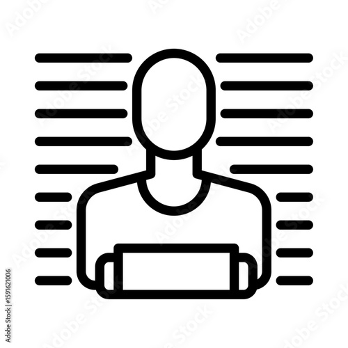 Criminal outline icon. prisoner black line illustration.