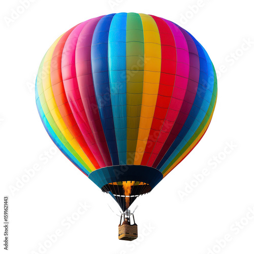 Colorful hot air balloon against black background (3)