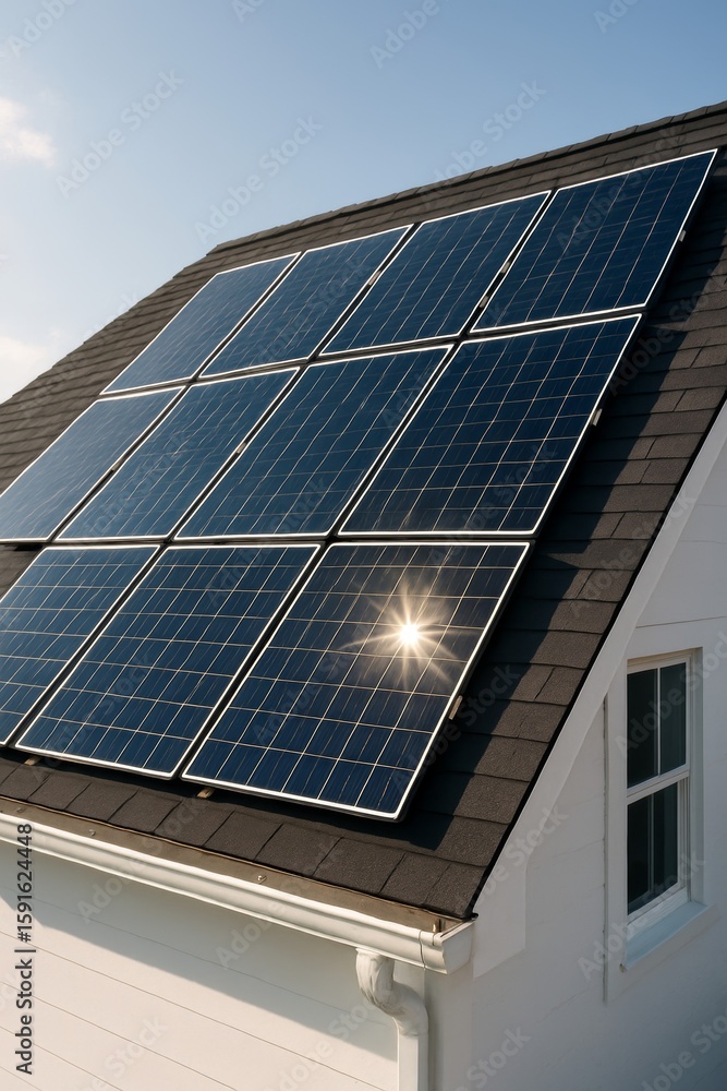 Fototapeta premium Rooftop Solar Panels