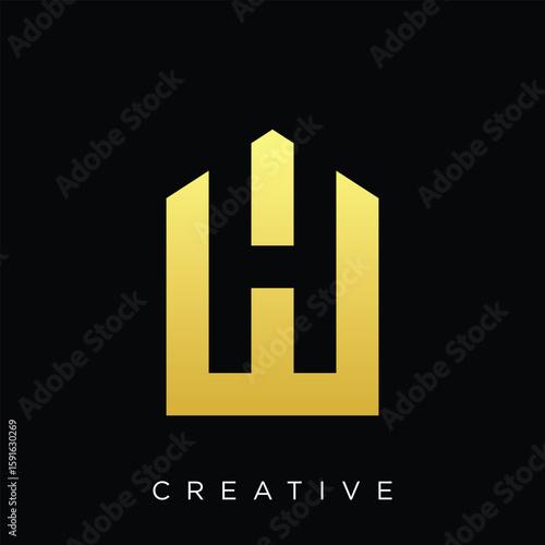 wh home Logo vector icon luxury elegant symbol modern creative
