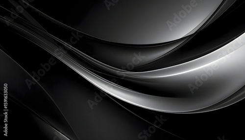 Abstract Charcoal Black and premium silver background digital illustration minimalis design with copy space.
