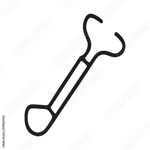 Minimalist Massage Tool Outline Simple Self-Care and Wellness Vector Graphic for Digital and Print Uses