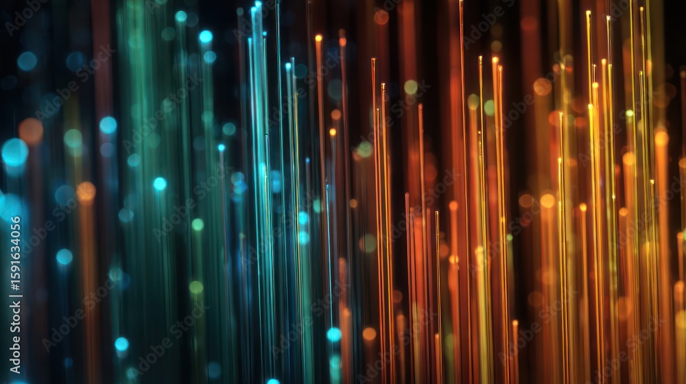 Obraz premium Abstract, vibrant, colorful, vertical lines, glowing particles
