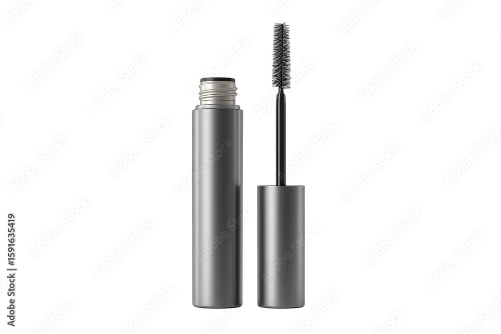 Fototapeta premium Gray mascara bottle and wand