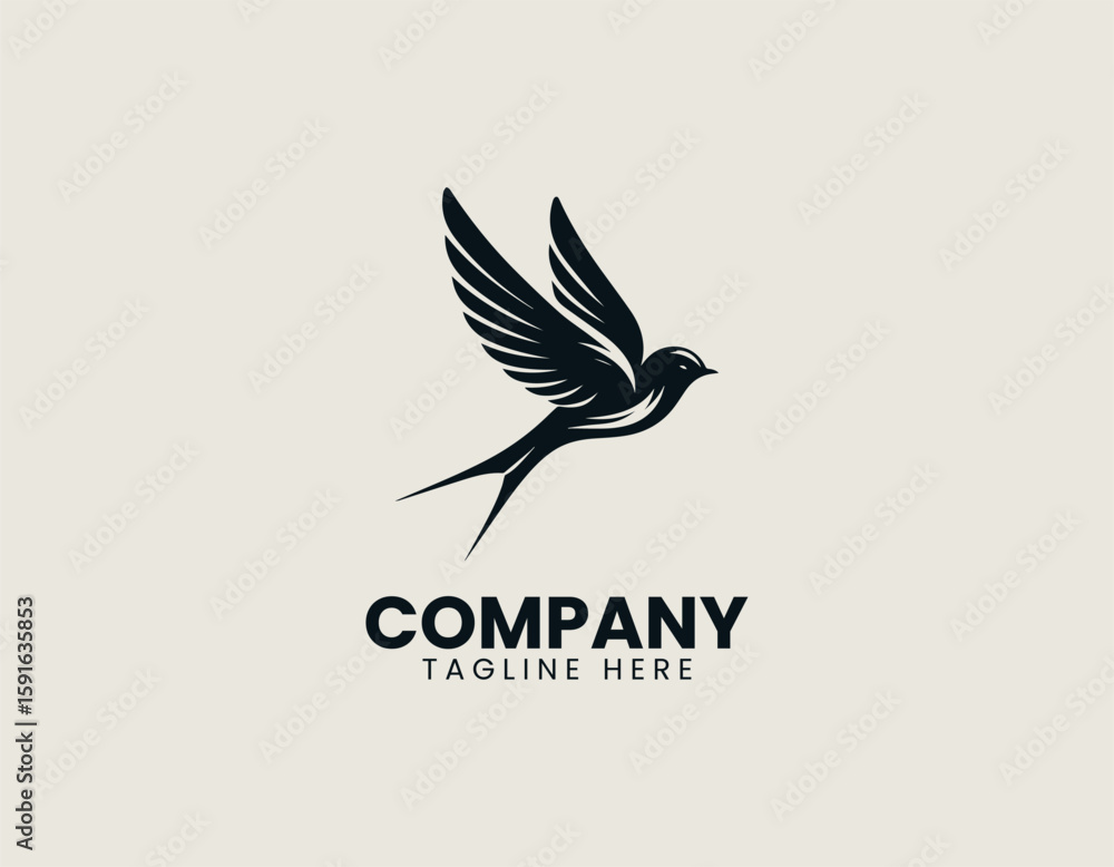 Fototapeta premium swallow bird vector logo design