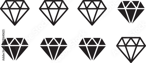 Shiny diamonds sparkle in this symmetrical pattern, creating a design element that is clean, modern and captivating.