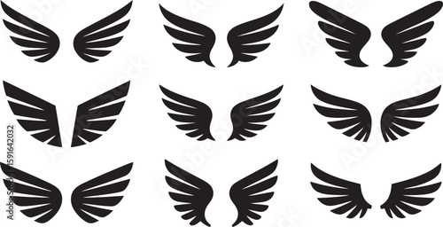 A collection of vector wings offers a dynamic range of angel, bird, and fantasy design elements perfect for artful compositions.