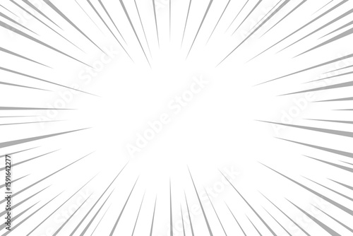 Line comic. Concentration effect lines. Velocity light ray. Halftone speed. Cartoon pop art. Black color anime zoom isolated on white background. Manga movement. Backdrop action. Vector illustration