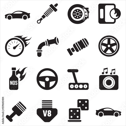 car icon vector silhouette design 