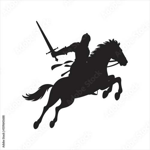 silhouette of a horse and man 