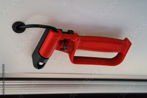 Emergency Hammer Mounted on Bus Wall