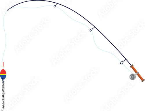 Fishing Rod with a Bobber and Hook
