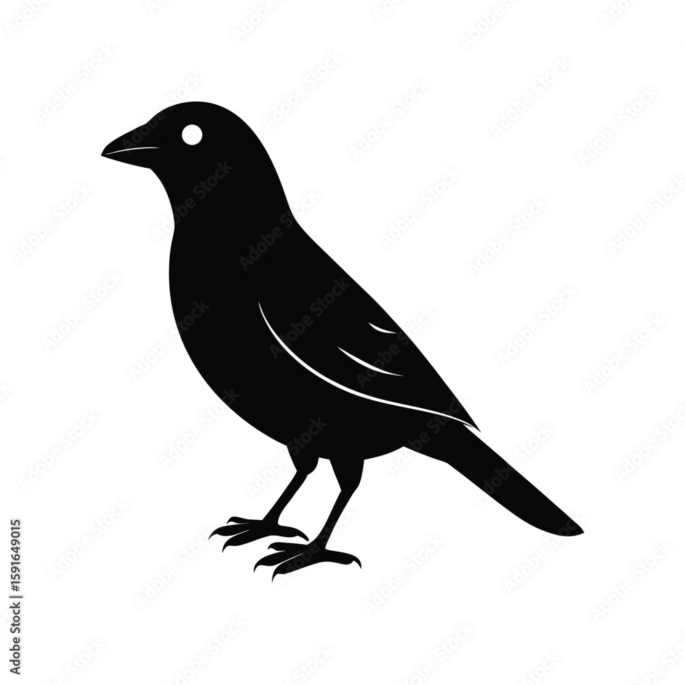 Obraz premium A grosbeak silhouette vector illustration.