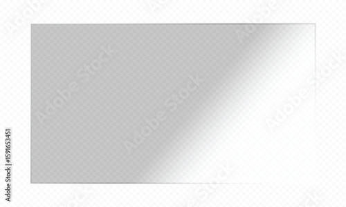 Transparent PNG glass plate. Screen reflection illustration on a transparent background
