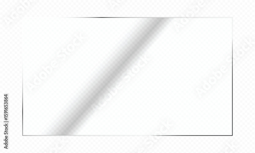 Transparent PNG glass plate. Screen reflection illustration on a transparent background