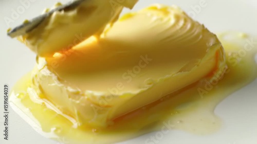Melted butter on a plate