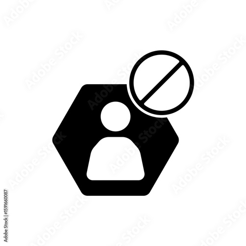 Icon a blocked user, isolated against a clean background.
