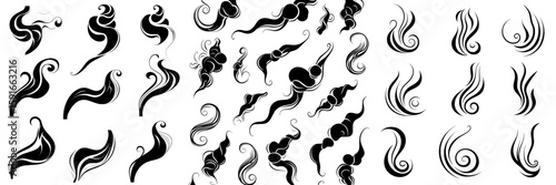 Modern art nouveau style decorative borders, hand drawn and isolated on a white background, as a contemporary illustration