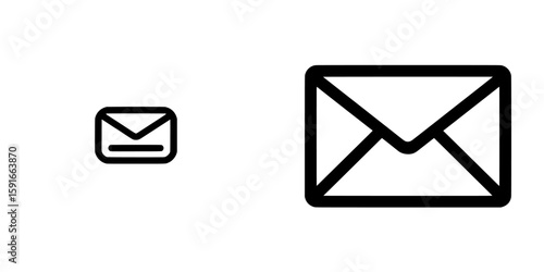 Line art icon of a message envelope for application and website use