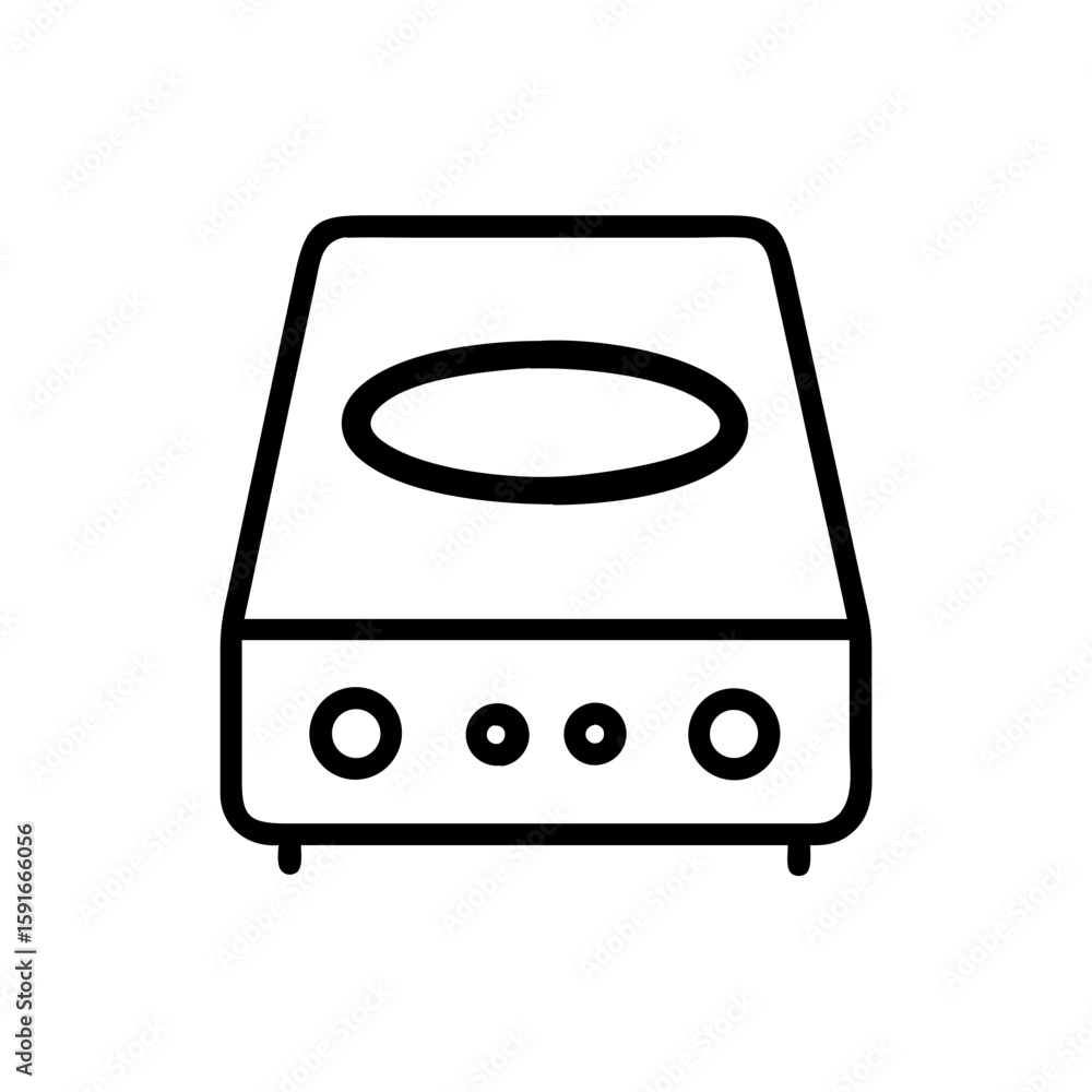 Fototapeta premium Electric stove line icon for kitchen appliances and cooking