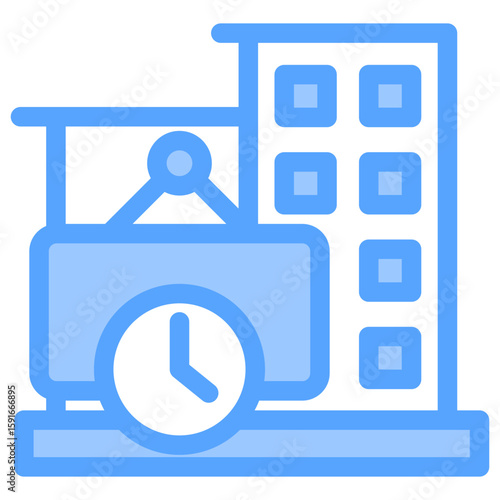 Temporary Business Suspension Blue Icon