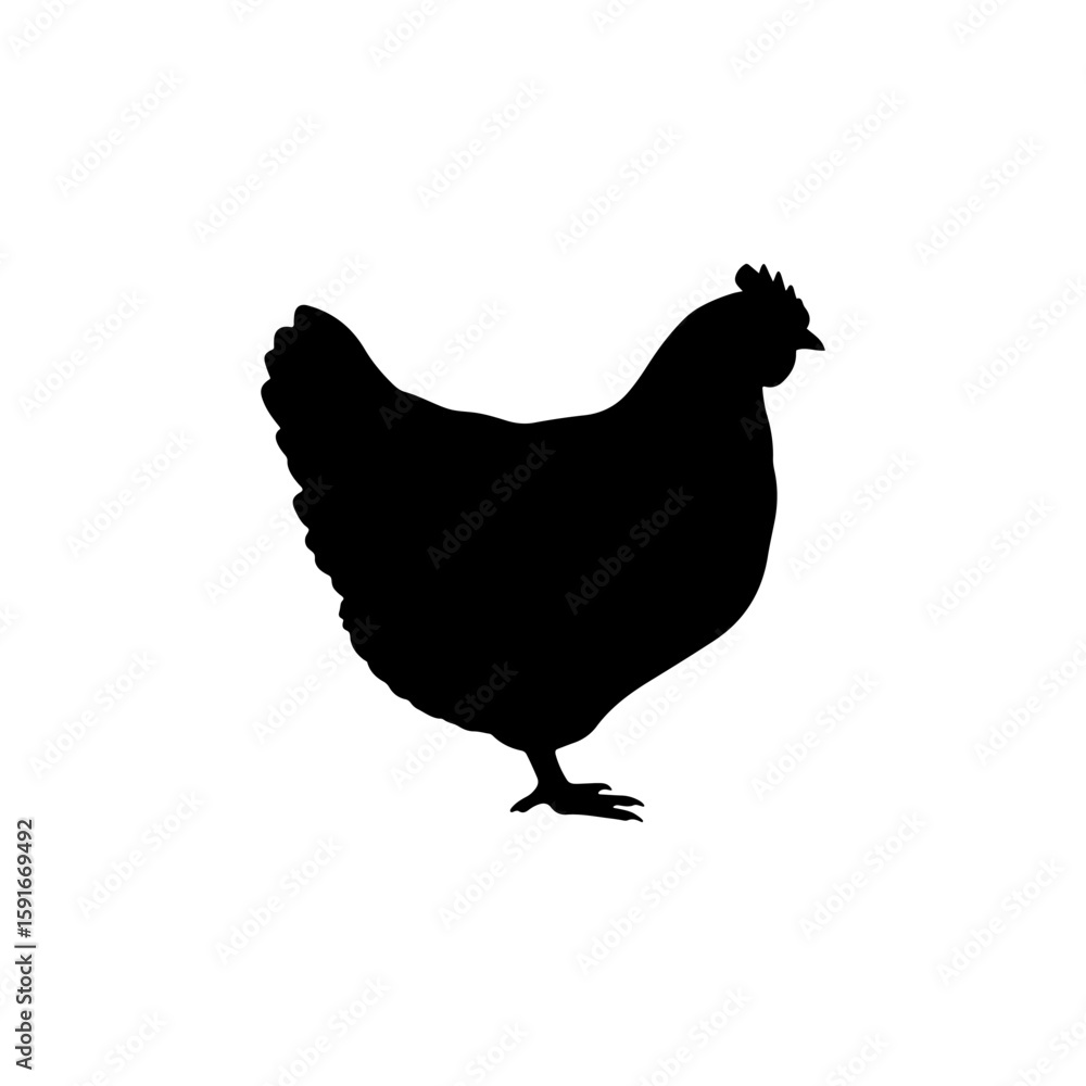 Black hen silhouette vector flat illustration design. Black hen silhouette vector flat illustration design.
