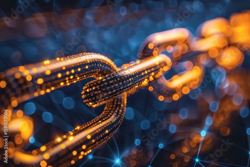 Digital blockchain network abstract background  