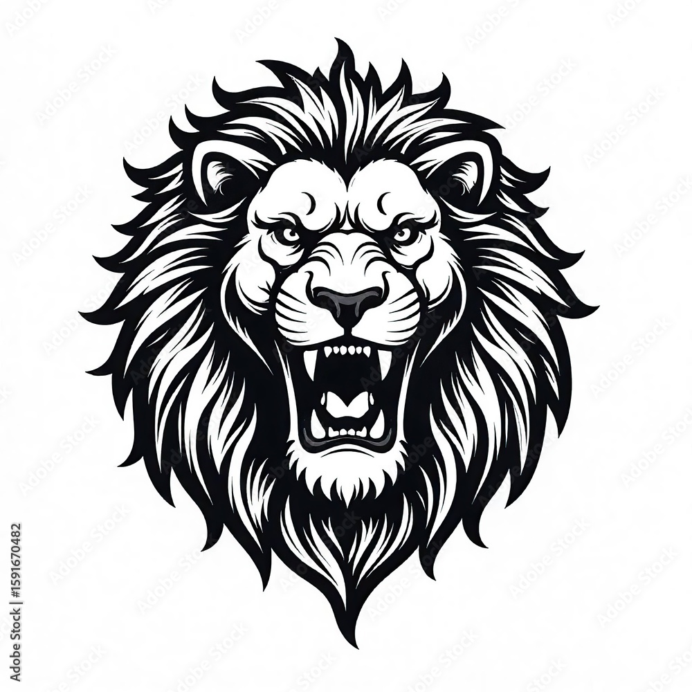 Obraz premium lion head vector tatto logo