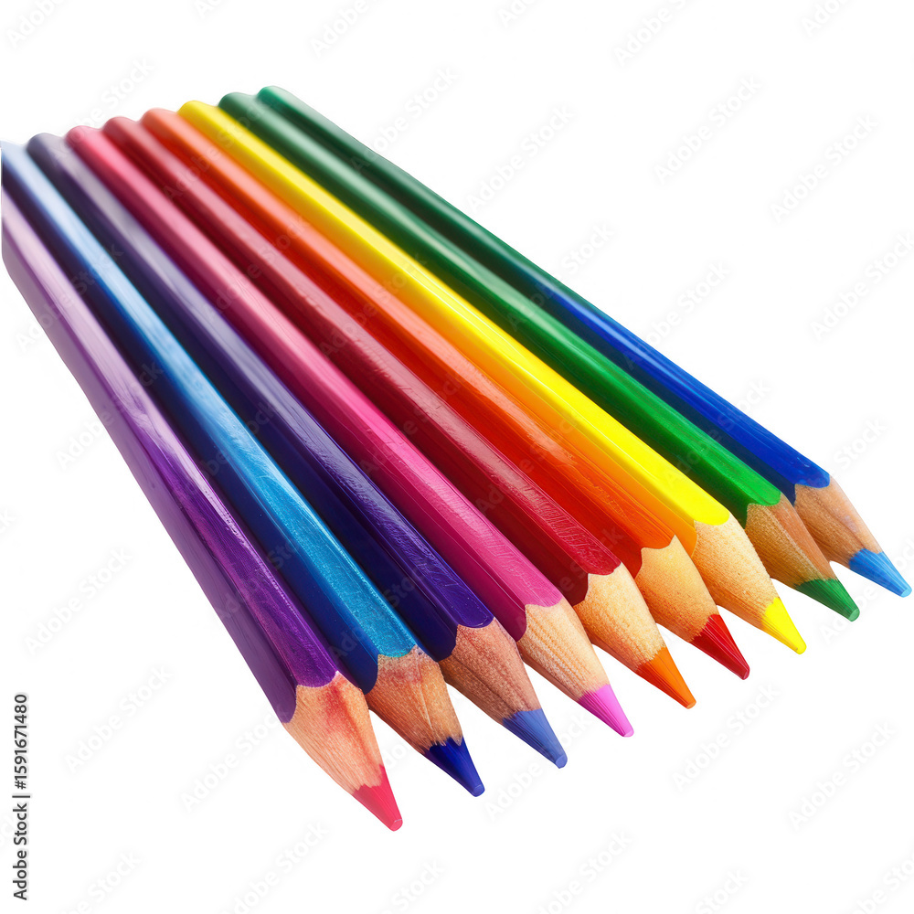 Colorful pencils in a fan shape Colorful pencils in a fan shape