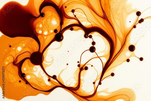 Coffee Stain Art Images created by strategically spilling and sp