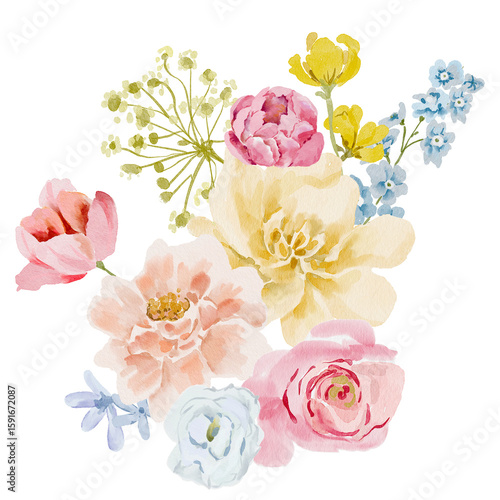 flower bouquet wedding watercolor illustration