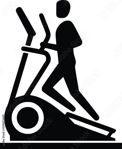 Elliptical machine fitness exercise for cardio workout