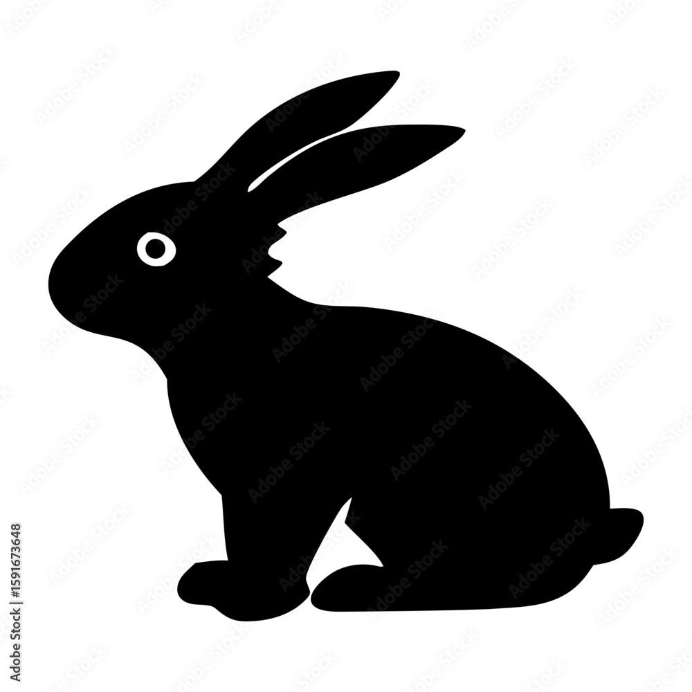 Obraz premium Rabbit Silhouette Vector Illustration
