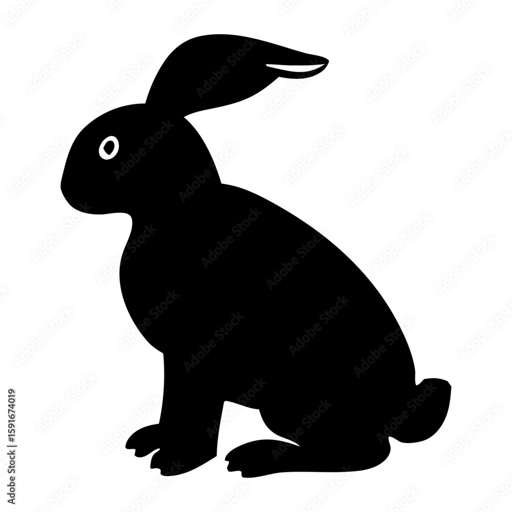 Obraz premium Rabbit Silhouette Vector Illustration