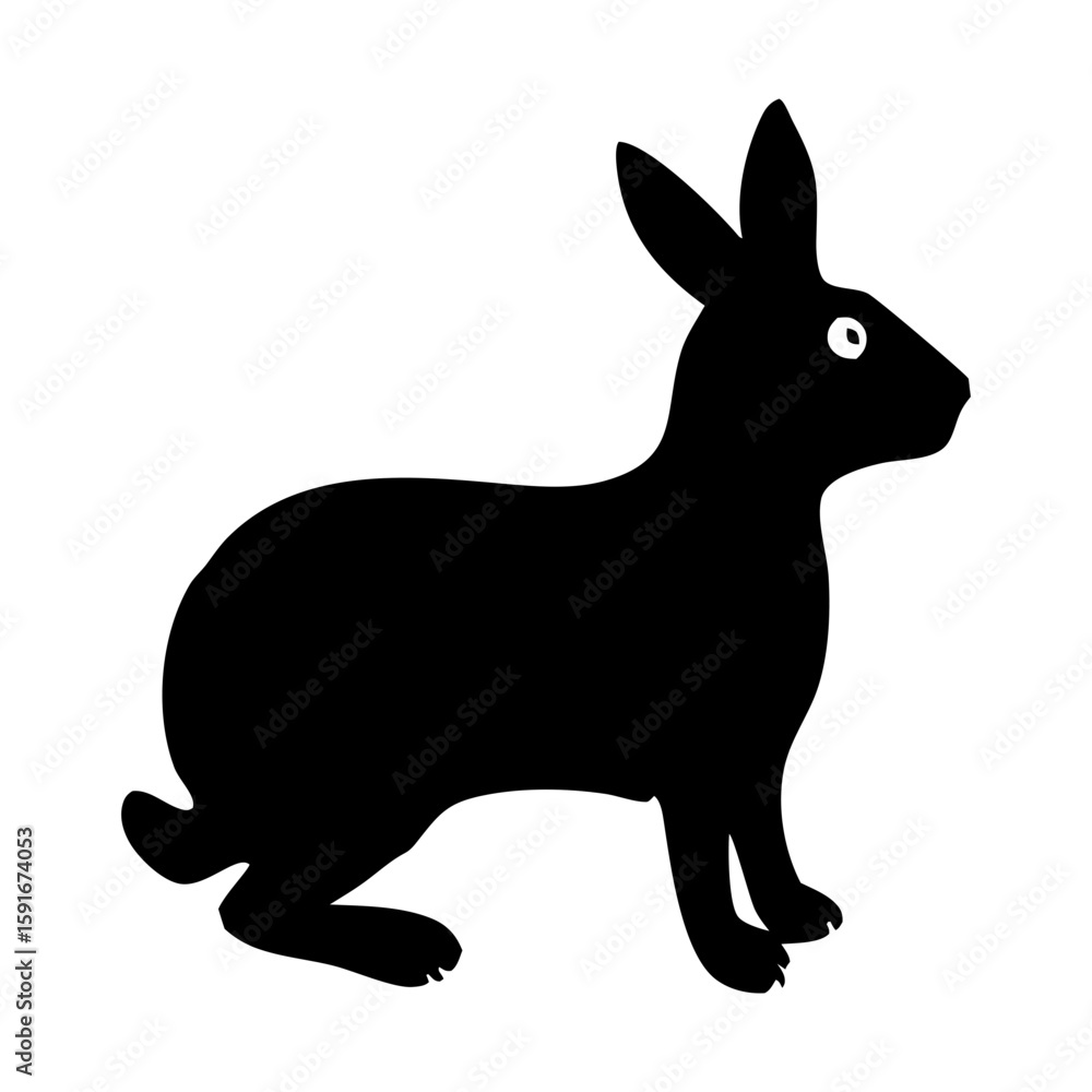 Obraz premium Rabbit Silhouette Vector Illustration