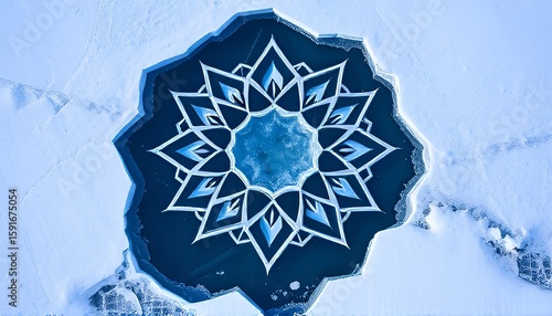 Geometric shape formed in ice