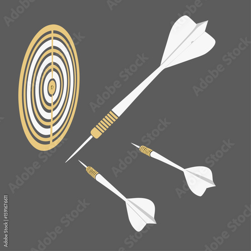 Red dart hits the bullseye on a white dartboard, symbolizing success and accurate aim in sport and business