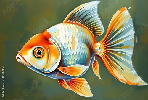Impressionist Goldfish A goldfish painted in impressionism captu