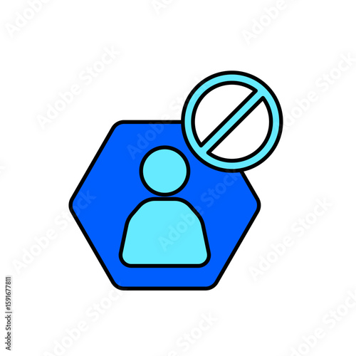 Icon a blocked user, isolated against a clean background.
