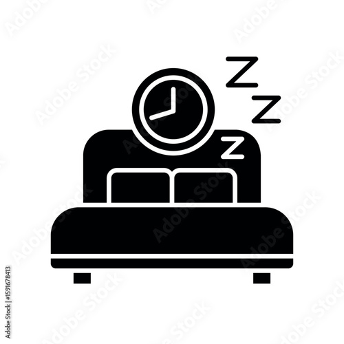 Sleep optimization black flat icon for digital and print projects.