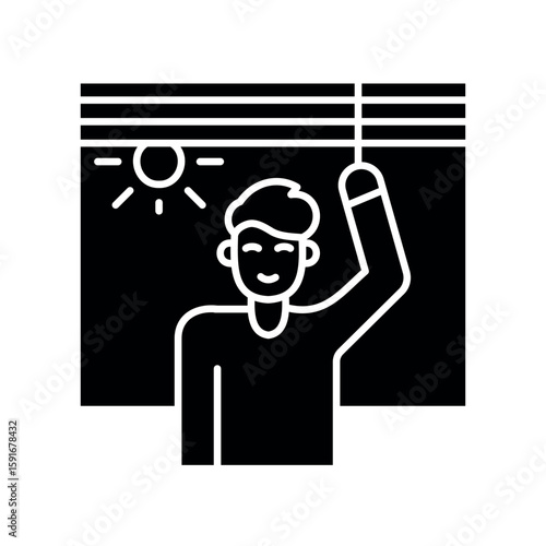 sun therapy black flat icon for digital and print projects.