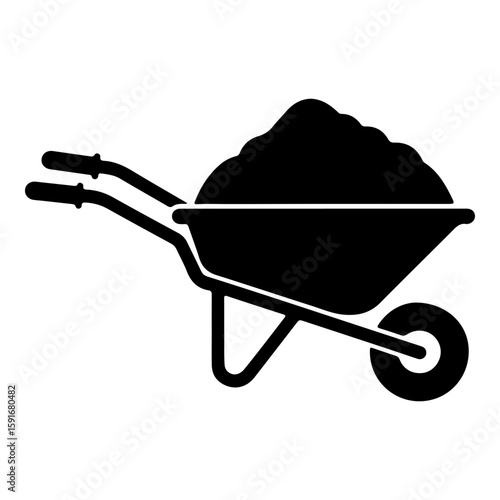 Wheelbarrow icon representing construction tool and heavy load transport
