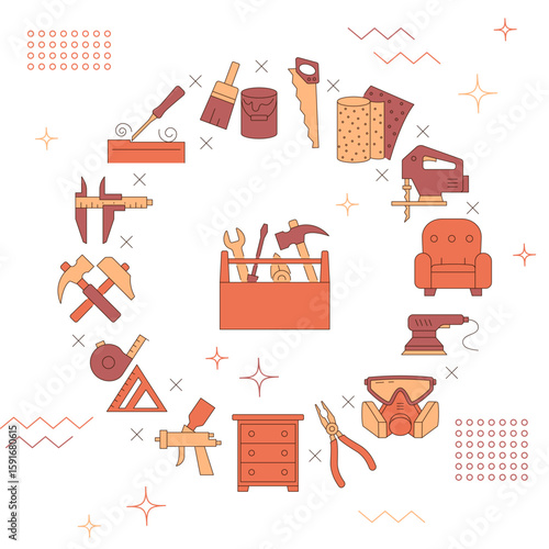 Repair tools and equipment poster