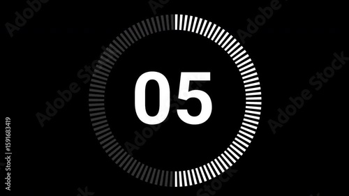 10 second countdown with circle animation, 10 to 0 animation countdown. 4K video