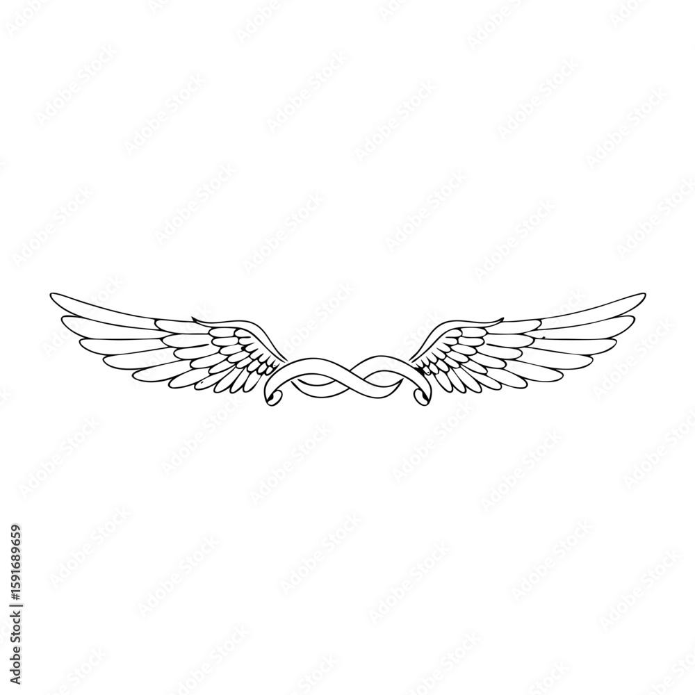 Fototapeta premium Minimalist design of winged infinity page separator