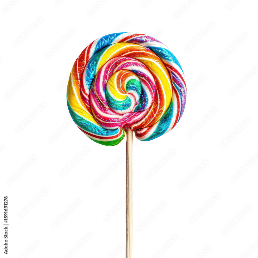 Vibrant spiral lollipop on a stick Vibrant spiral lollipop on a stick